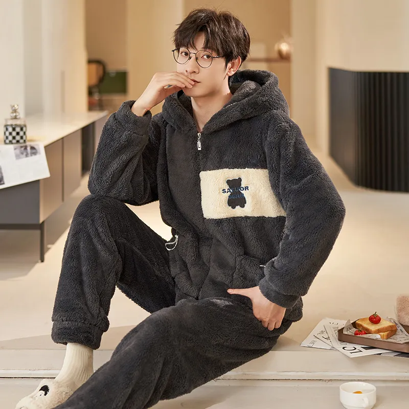 XIAFENYAN Pajama Set Men's Black-5