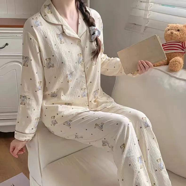 XIAFENYAN Pajama Set Women's Apricot-2