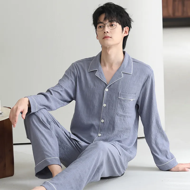 XIAFENYAN Pajama Set Unisex Blue-2