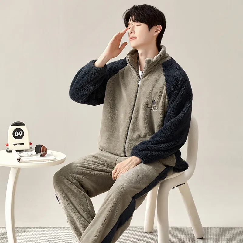 XIAFENYAN Pajama Set Men's Gull Gray-4