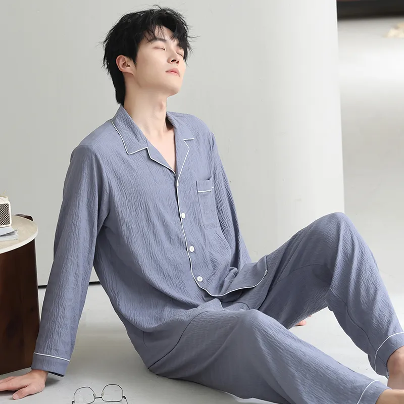 XIAFENYAN Pajama Set Unisex Blue-3