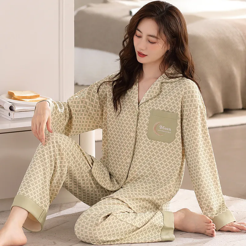 XIAFENYAN Pajama Set Women's Apricot-5