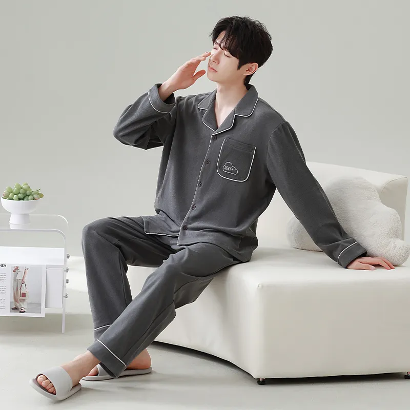 XIAFENYAN Pajama Set Men's Gray-1