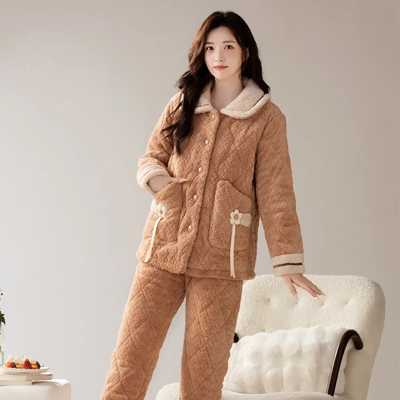XIAFENYAN Pajama Set Women's Toffee-5