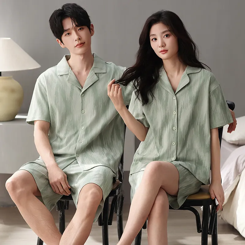 XIAFENYAN Pajama Set Unisex Green-9