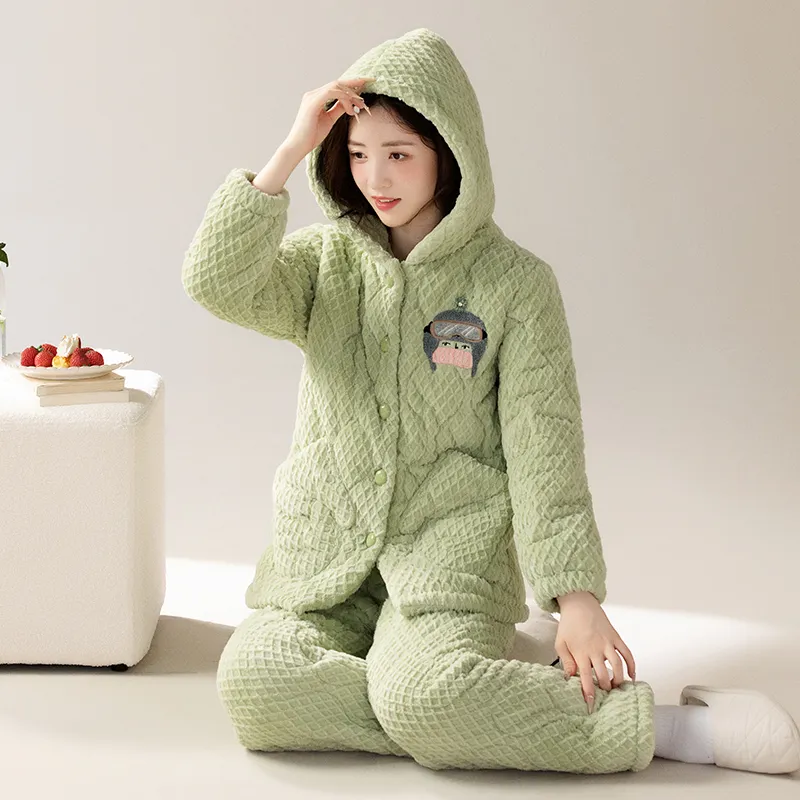 XIAFENYAN Pajama Set Women's Appa Green-2