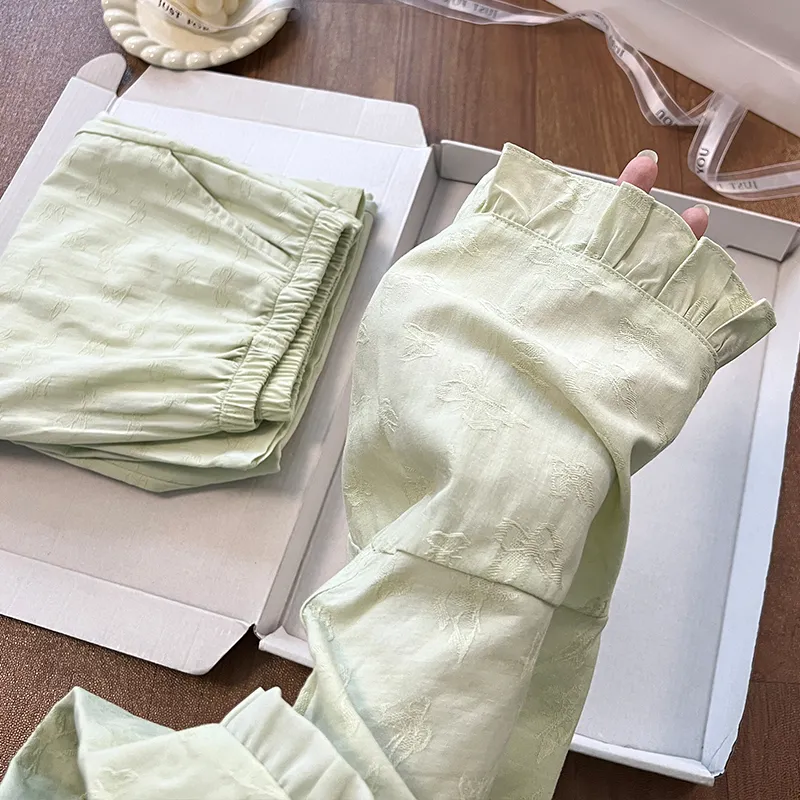 XIAFENYAN Pajama Set Women's Green-4