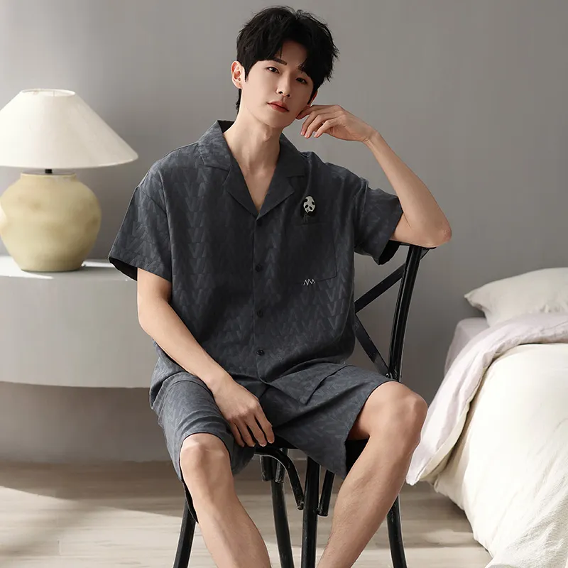 XIAFENYAN Pajama Set Men's Dark Gray-2