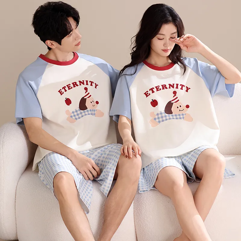 XIAFENYAN Pajama Set Unisex Blue-3