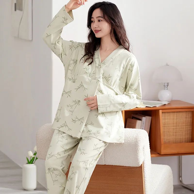 XIAFENYAN Pajama Set Women's Green-2