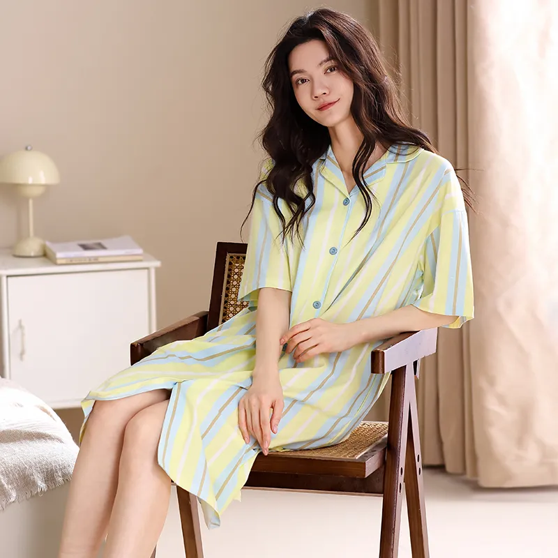 XIAFENYAN Nightgown Women's Green-2