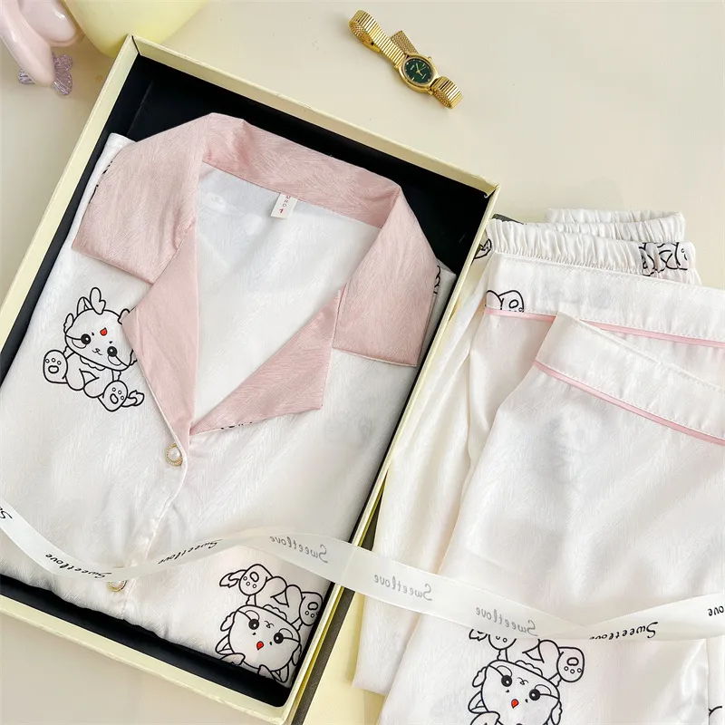 XIAFENYAN Pajama Set Women's Apricot-5