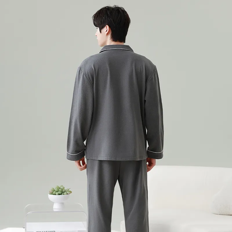 XIAFENYAN Pajama Set Men's Gray-5