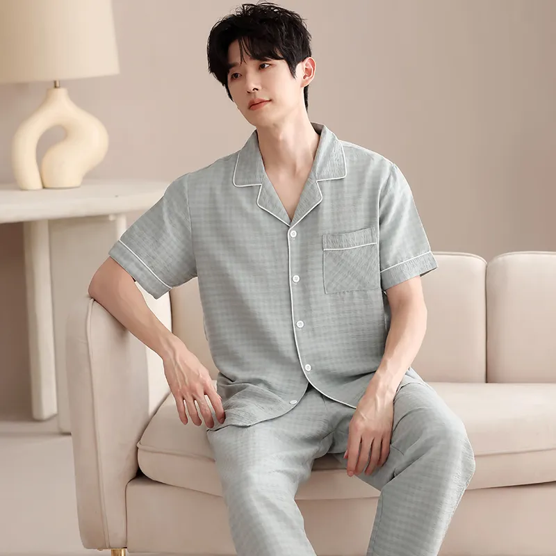 XIAFENYAN Pajama Set Men's Lake Green-2