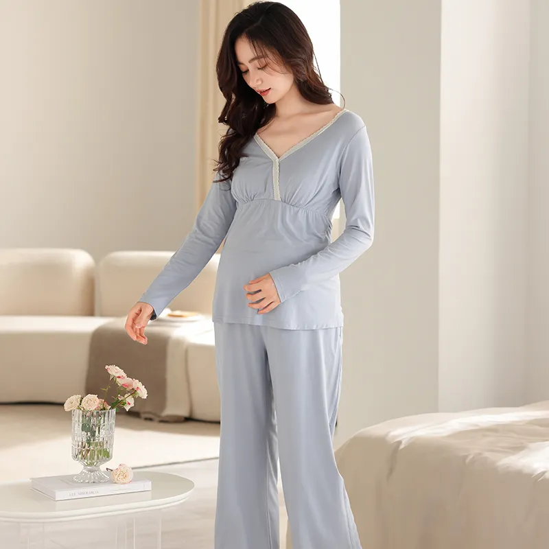 XIAFENYAN Pajama Set Women's Blue-5