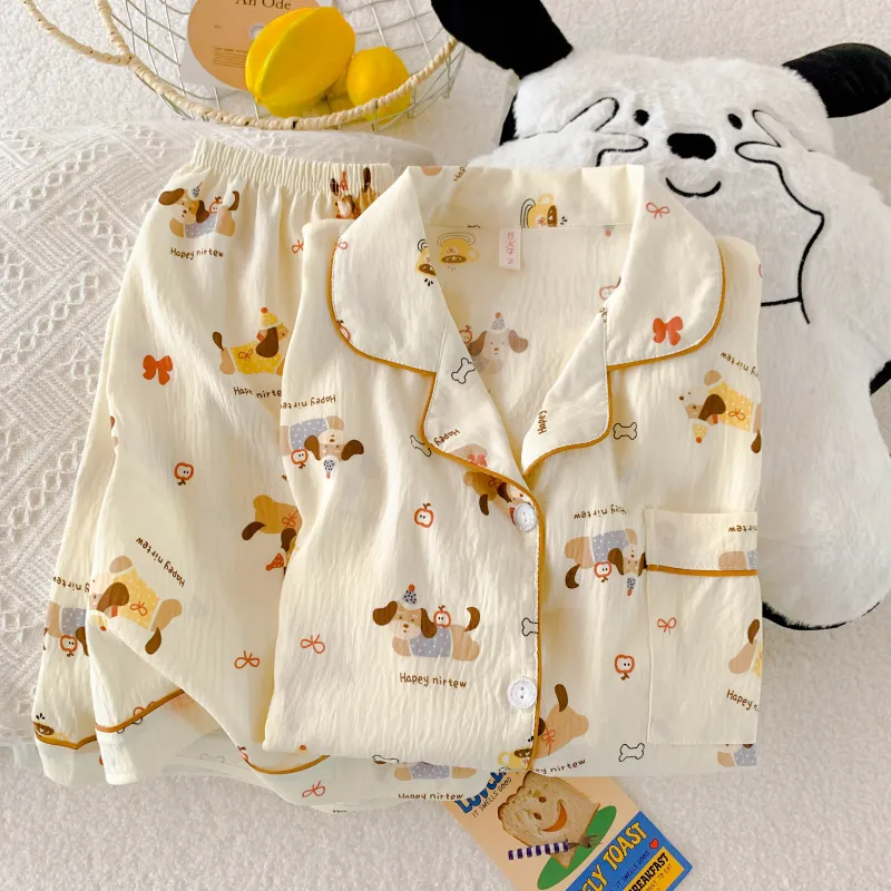 XIAFENYAN Pajama Set Women's Apricot-1