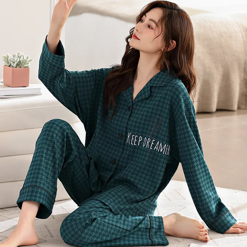 XIAFENYAN Pajama Set Women's Green-2