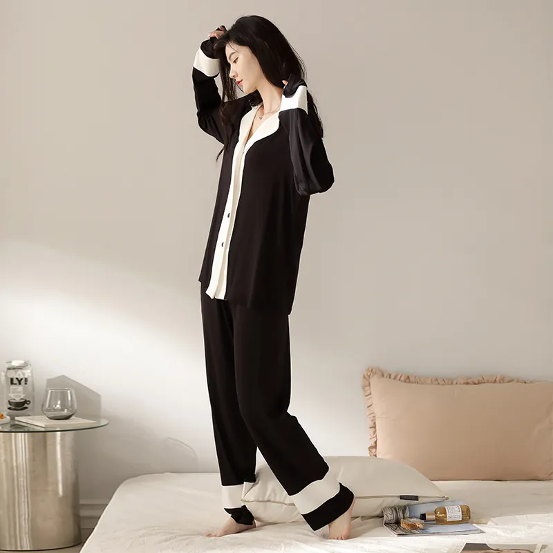 XIAFENYAN Pajama Set Women's Black-5