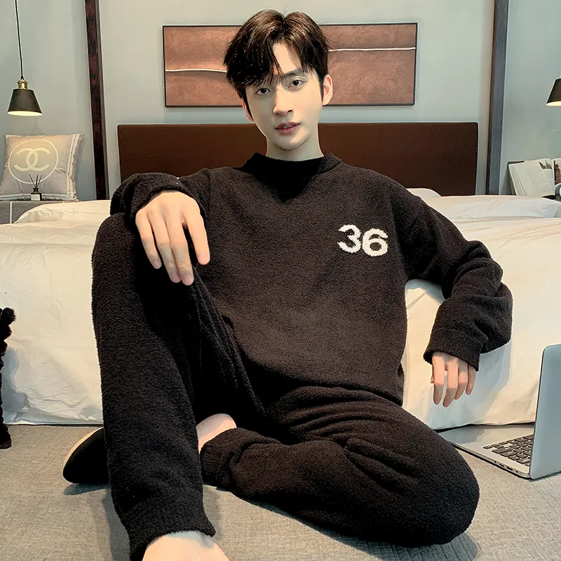 XIAFENYAN Pajama Set Men's Black-3