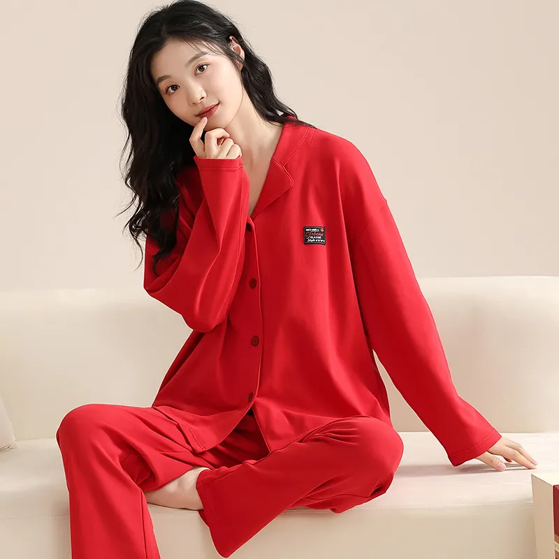 XIAFENYAN Pajama Set Women's Red-3