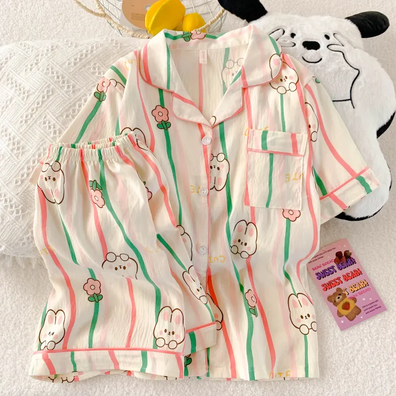 XIAFENYAN Pajama Set Women's Apricot-5