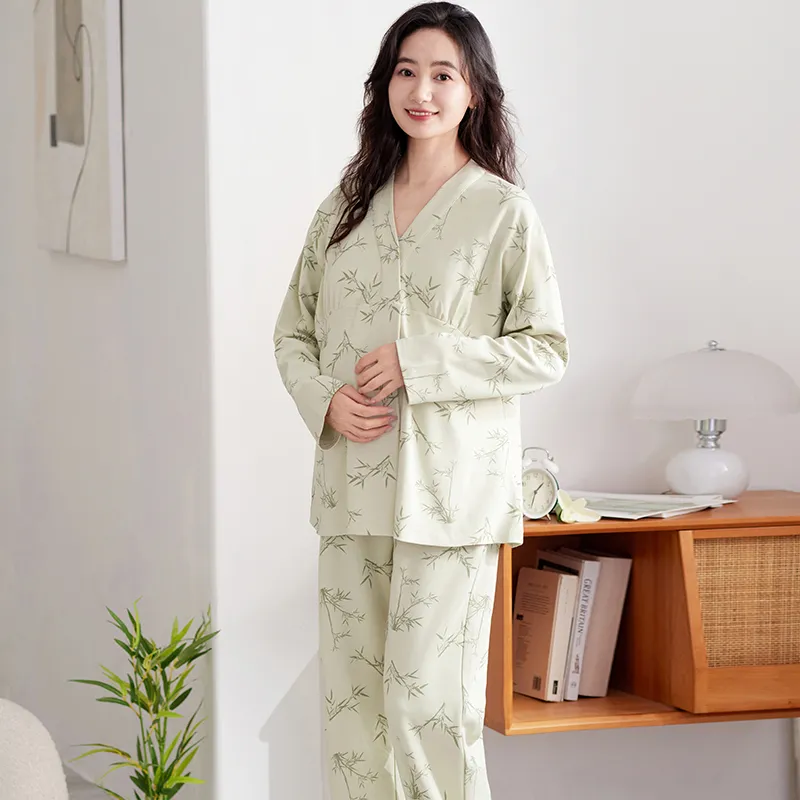 XIAFENYAN Pajama Set Women's Green-5