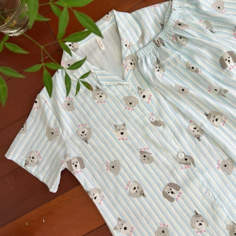 XIAFENYAN Pajama Set Women's Blue-5