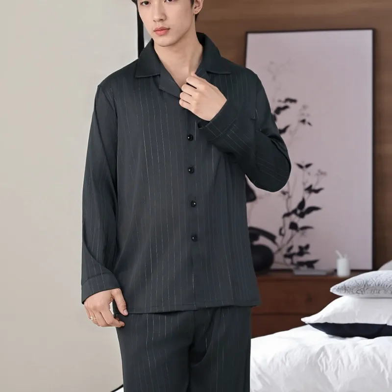 XIAFENYAN Pajama Set Men's Black-3