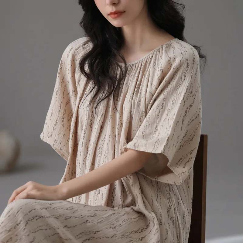 XIAFENYAN Nightgown Women's Light Brown-4