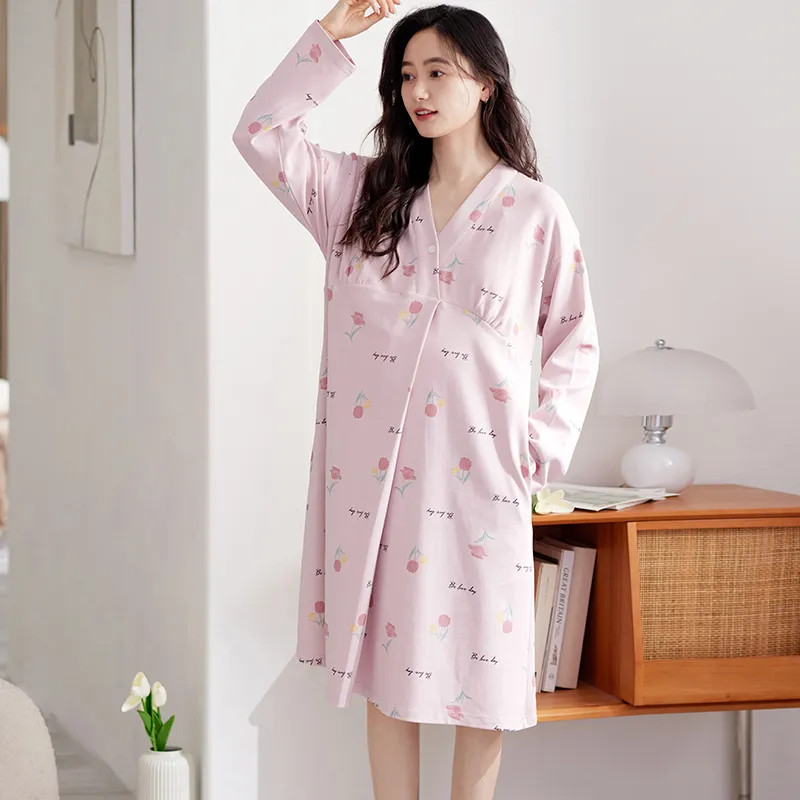 XIAFENYAN Nightgown Women's Purple-5