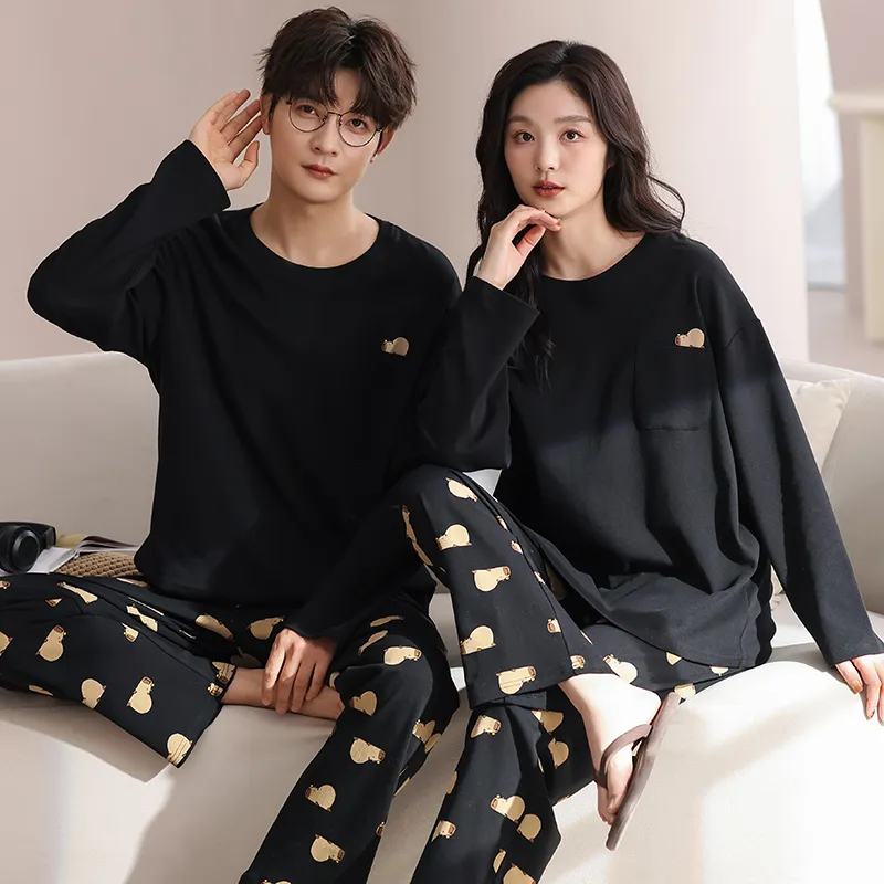 XIAFENYAN Pajama Set Unisex Black-1