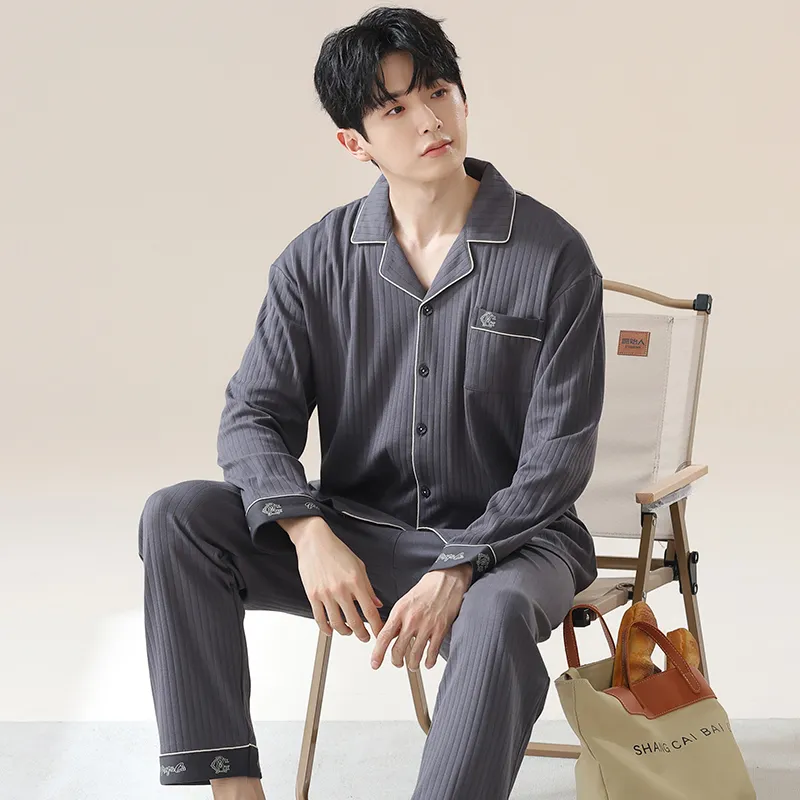 XIAFENYAN Pajama Set Men's Gray-1