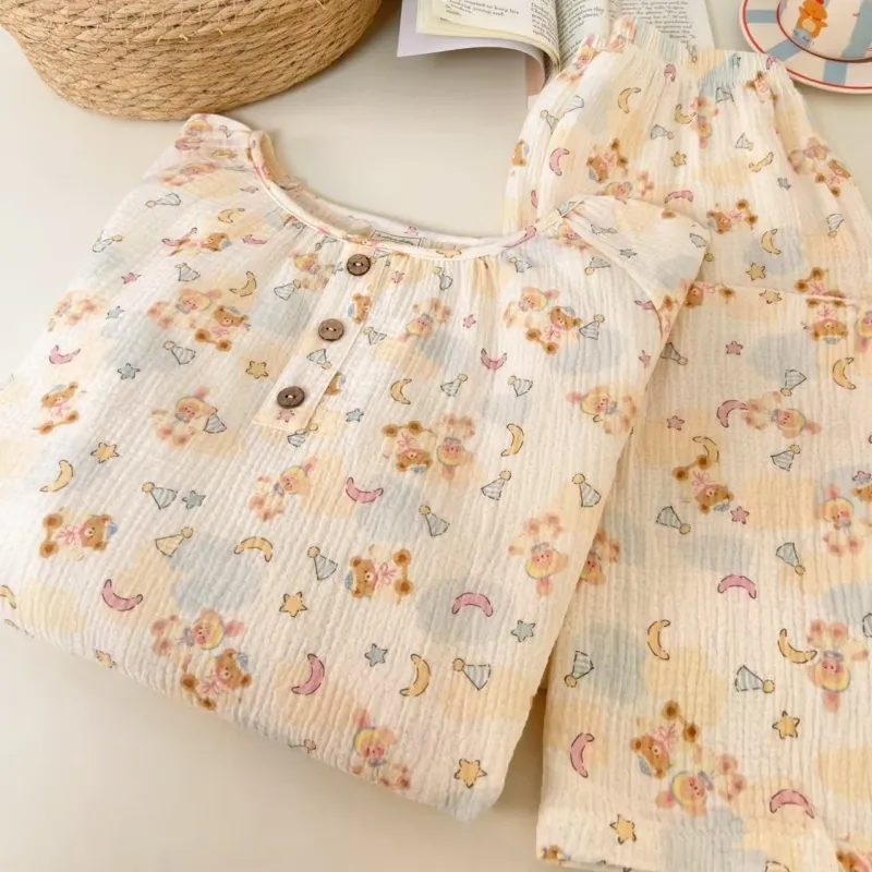 XIAFENYAN Pajama Set Women's Light Yellow-3
