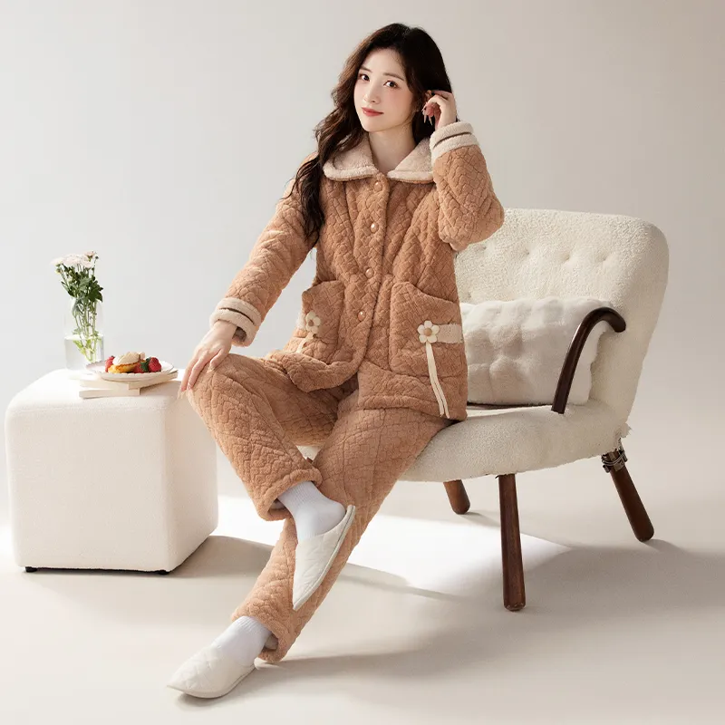 XIAFENYAN Pajama Set Women's Toffee-4