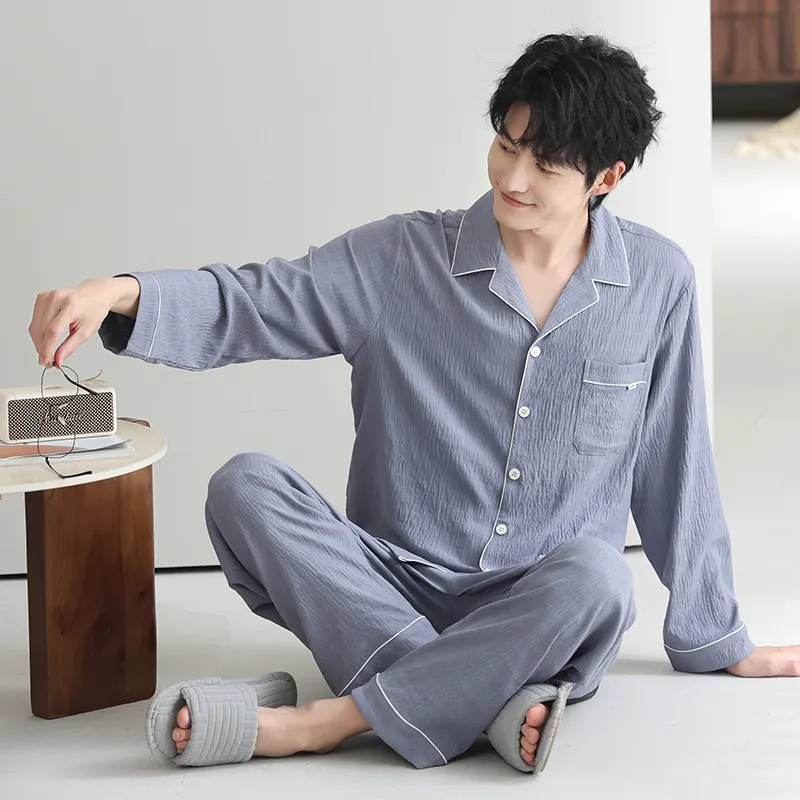 XIAFENYAN Pajama Set Unisex Blue-1