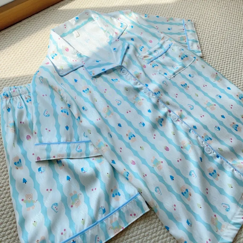 XIAFENYAN Pajama Set Women's Blue-10