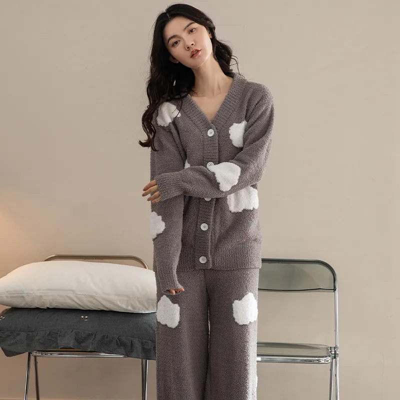 XIAFENYAN Pajama Set Women's Gray-1