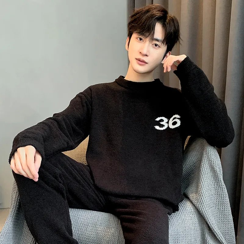 XIAFENYAN Pajama Set Men's Black-4