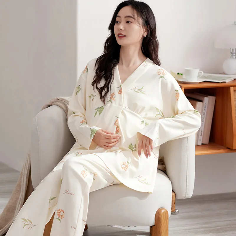 XIAFENYAN Pajama Set Women's Apricot-2