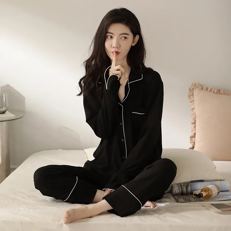 XIAFENYAN Pajama Set Women's Black-2
