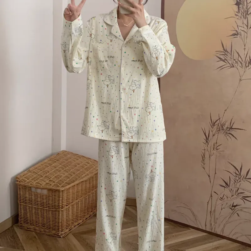 XIAFENYAN Pajama Set Women's Apricot-7