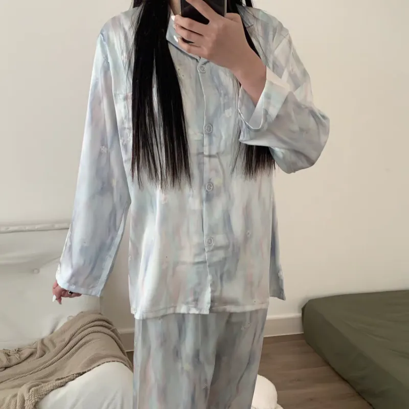 XIAFENYAN Pajama Set Women's Blue-1
