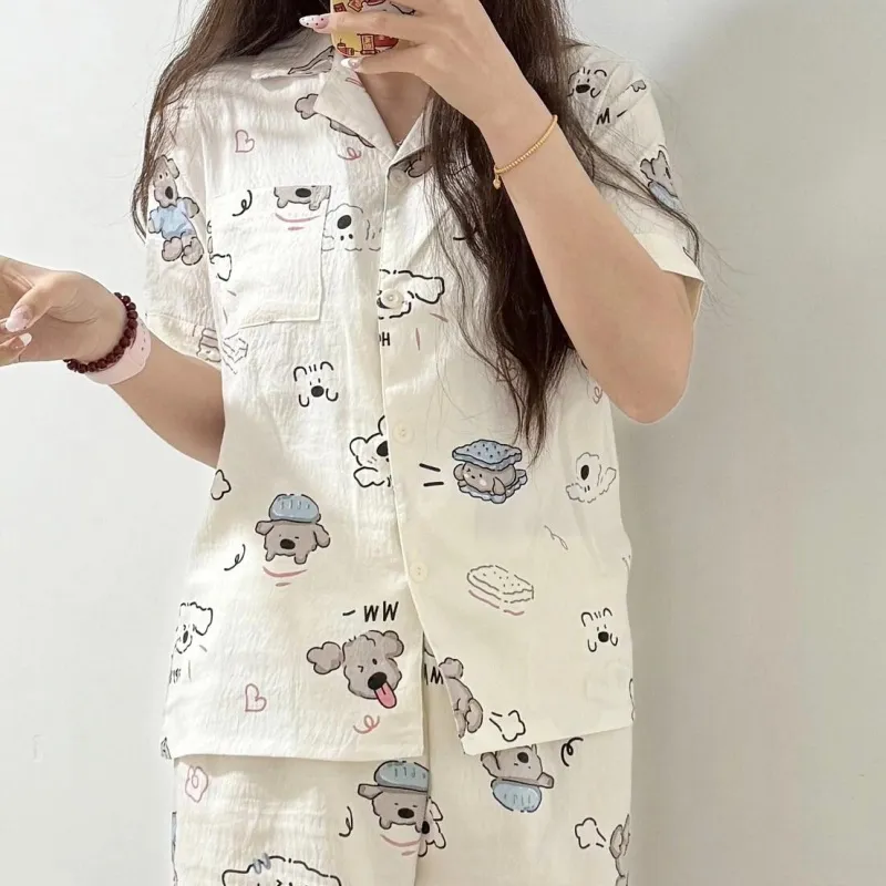 XIAFENYAN Pajama Set Women's Apricot-5