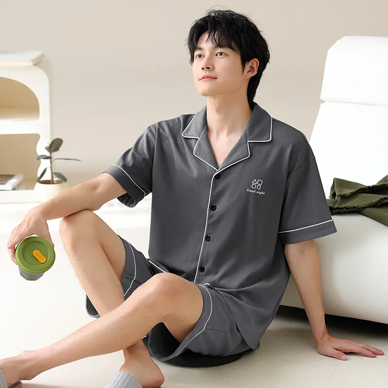 XIAFENYAN Pajama Set Men's Dark Gray-1