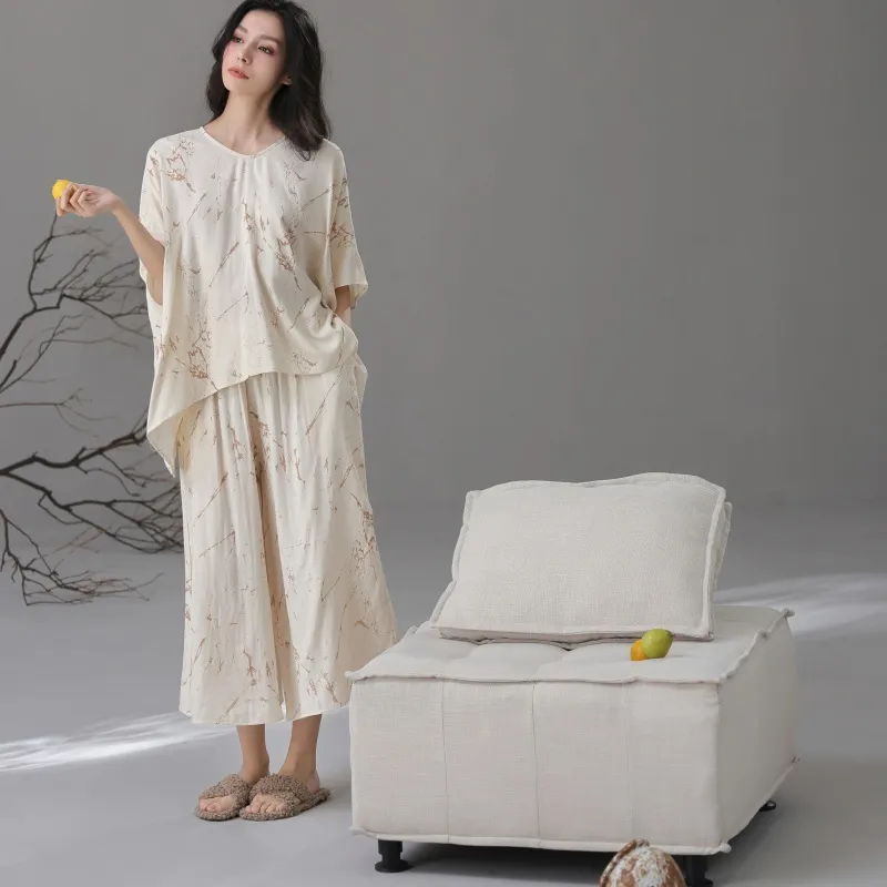 XIAFENYAN Pajama Set Women's Apricot-2