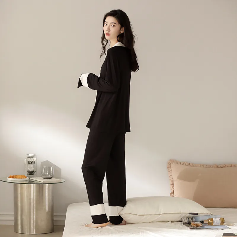 XIAFENYAN Pajama Set Women's Black-6