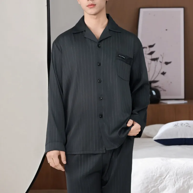 XIAFENYAN Pajama Set Men's Black-5