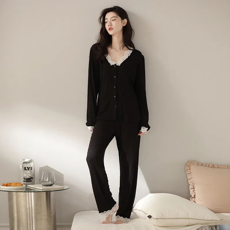 XIAFENYAN Pajama Set Women's Black-4