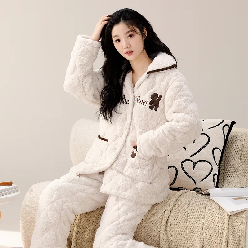 XIAFENYAN Pajama Set Women's Cream White-1