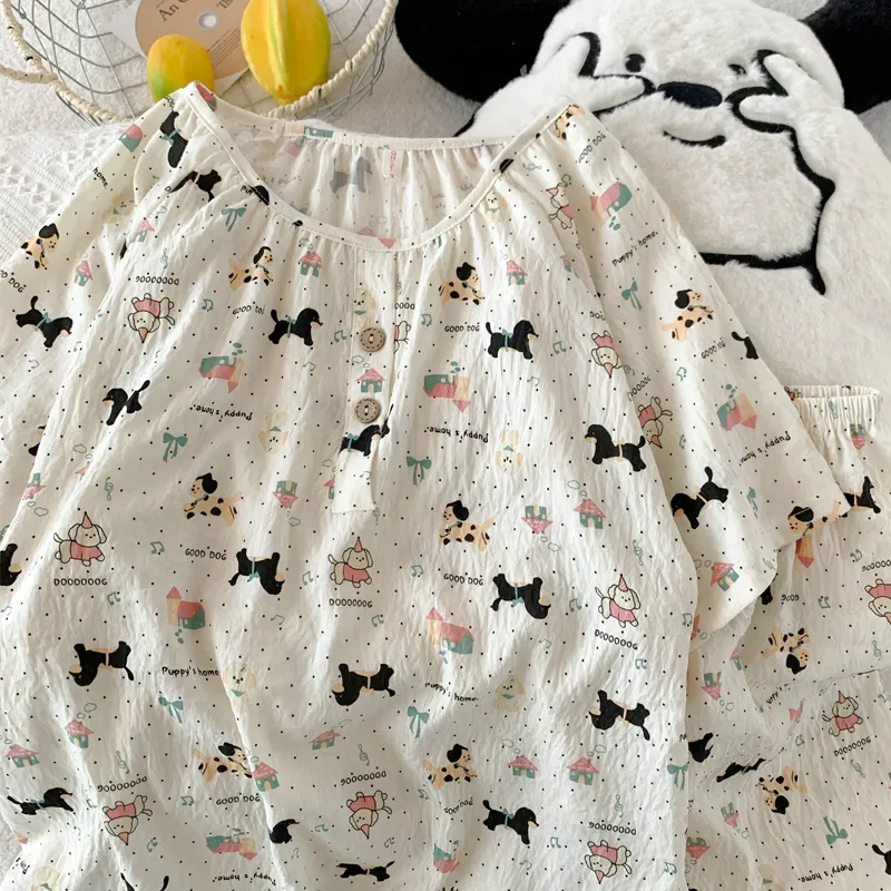 XIAFENYAN Pajama Set Women's Apricot-3